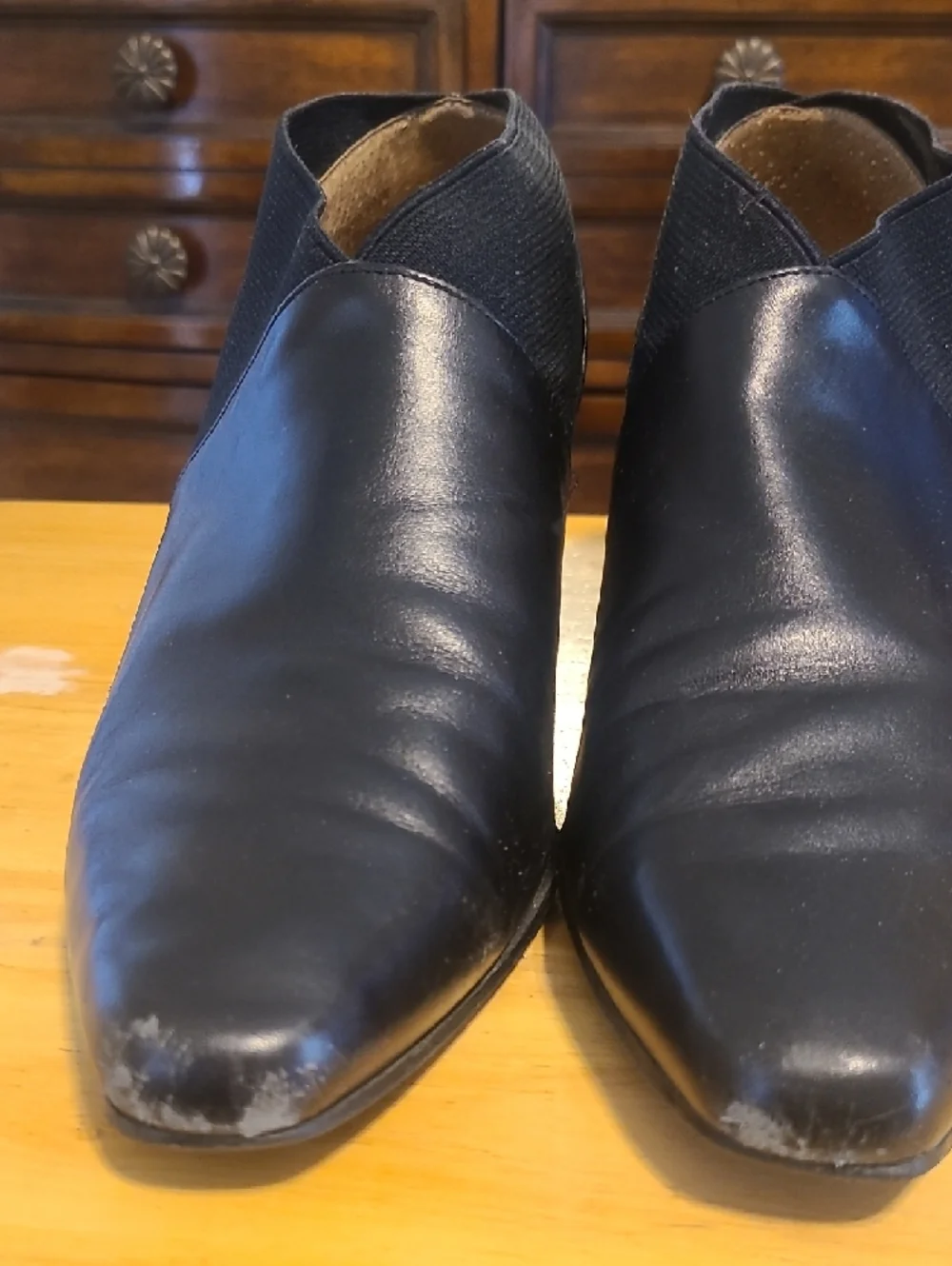 Vintage Nine West Women's Black Low Heel Slip-On Shootie/bottie